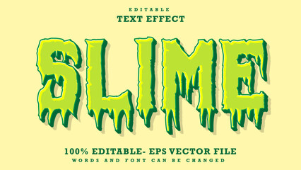 Fototapete - 3d Word Slime Editable Text Effect Design Template, Effect Saved In Graphic Style