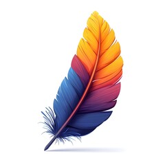 Poster - feather transforming into quill pen evolution of creative writing concept flat design on clean white