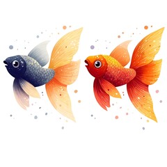 Poster - of a fish seamlessly transforming and metamorphosing into a bird showcasing an imaginative and ethereal concept of biological change and evolution on a clean minimalist white background
