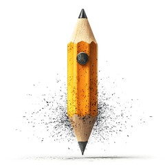 Poster - Pencil turning into a rocket creativity and productivity concept flat design on a clean white background  Representing innovation invention transformation ambition potential