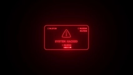 System hack security breach computer hacking warning message hacked alert. Motion graphics animation 4K resolution