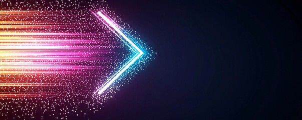 Poster - Dynamic Arrow Design - Vibrant Lines and Glowing Effects with Sharp Edges for Modern Visuals and Creative Projects