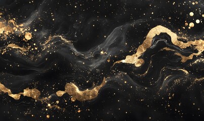 black and gold galaxy design, Generative AI