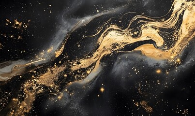black and gold galaxy design, Generative AI