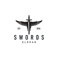 Black silhouette design logo sword war equipment impression blade power