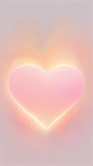 Poster - A glowing heart shape in soft pink hues surrounded by a gentle light, creating a romantic and dreamy visual effect against a subtle background for social issues.