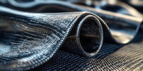 Aufkleber - Rolled Carbon Fiber Fabric with Woven Pattern