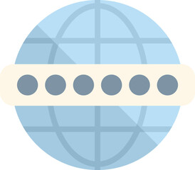 Poster - this minimal vector illustration depicts a global network security system protecting the world with 