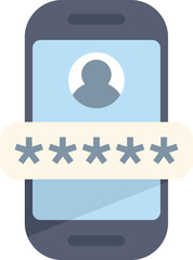 Poster - smartphone displaying user profile with password protection, emphasizing the importance of cybersecu