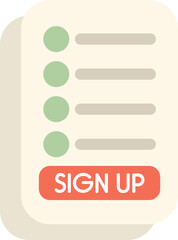 Poster - Online registration form with a red sign up button for creating a new account on a website or mobile app
