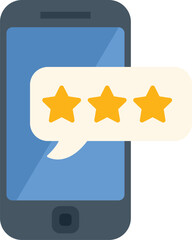 Poster - smartphone is displaying a five star rating, showing customer satisfaction