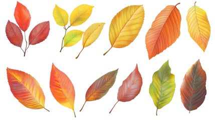 Poster - Autumn Leaves Decor Collection on Transparent Background Generative AI