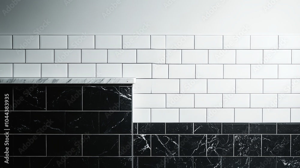 Timeless elegance in black and white, bathroom design featuring a ...