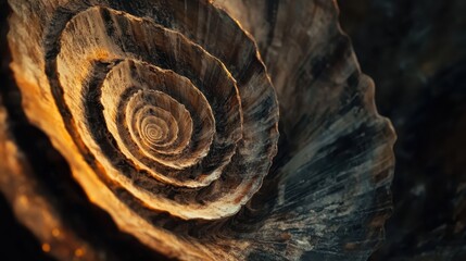 Poster - Close-Up of a Spiral Seashell Structure