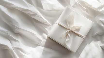 Poster - Crumpled White Paper Background with Gift Wrap
