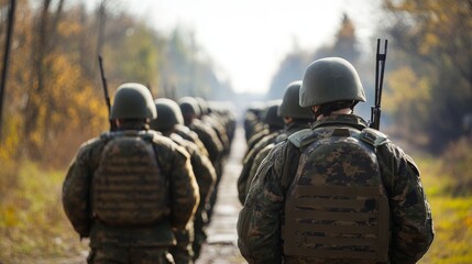 illustration of a row of german soldiers