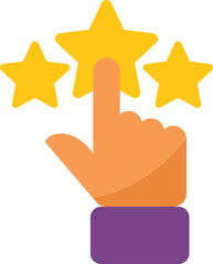 Poster - hand is selecting a golden star out of three, representing a feedback or rating concept