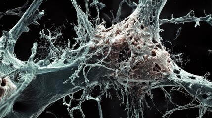Poster - Intricate Microscopic View of a Single Cell Structure