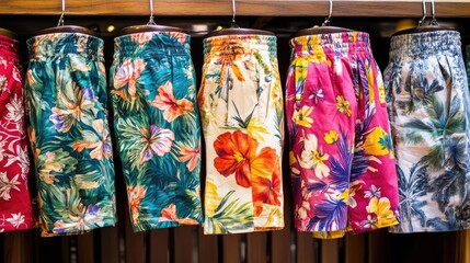 Colorful Floral Shorts on Display for Summer Fashion