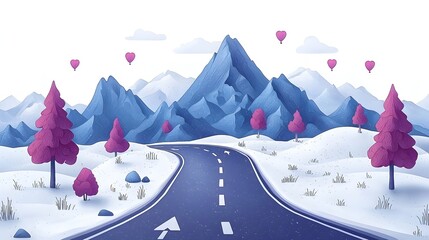 Poster - Roadmap with Arrows Pointing Forward Symbolic of Planning Guidance and Strategic Direction in a Flat Design  Concept for Business Technology and Personal Growth and Development