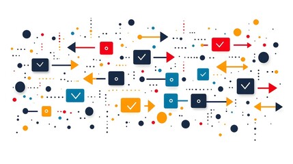 Poster - Flowing arrows gracefully turning into a detailed strategic roadmap a visual representation of a well planned journey towards success and innovation