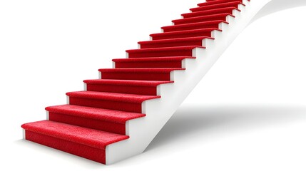 Poster - Staircase steps forming a strategic roadmap the path toward business growth career advancement and personal success on a clean minimalist white background  Concept of planning organization leadership