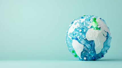 Plastic Planet: A fragile Earth model crafted from plastic bottles, highlighting the urgent need for recycling and environmental responsibility.