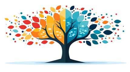 Poster - Pie Chart Expanding into Data Tree Showcasing Growth and Progress through Data Interpretation and Visual Analytics