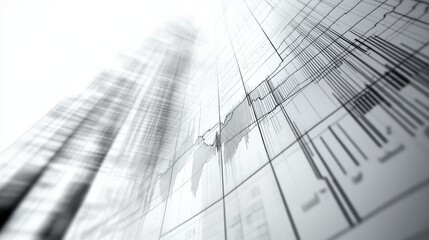 Poster - Modern Financial Charts on Soft White Background
