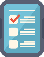 Poster - smartphone is displaying a checklist with one of the options checked, indicating completion or selec