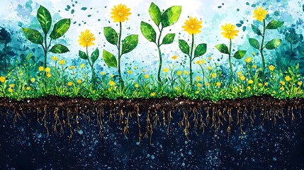 Poster - of a growing plant with expanding branches symbolizing the limitless potential for growth developmen