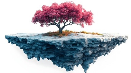 Poster - of a tree growing out of a mountain representing the symbolism of overcoming obstacles and challenge