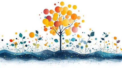 Poster - data flow turning into a growing tree symbol of potential and innovation through data transformation