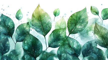 Poster - digital leaves growing from a network representing data driven sustainability and eco friendly techn