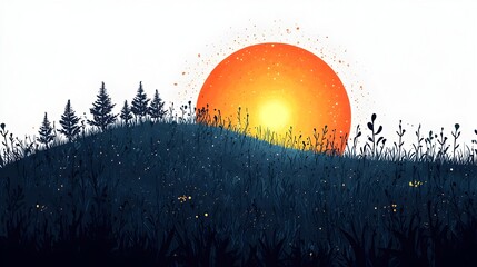 Poster - Glowing sun symbol representing growth potential and future success in a clean flat and minimalist design The bright light burst against a plain white background evokes a sense of energy optimism