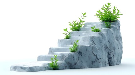 Poster - staircase growing from a small plant symbolic representing growth opportunity and untapped potential