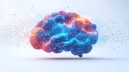 Poster - Ethereal Cloud Transforming into a Cerebral Brain Symbolizing Imagination and Thought Process  Creative conceptual image representing the power of the mind creativity