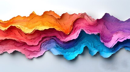 Poster - Torn paper fragments transforming into a vibrant colorful digital canvas showcasing the power of creativity and innovation breaking through  Abstract flat design on a clean white background