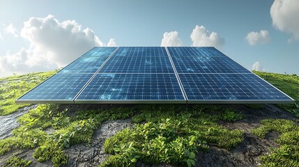 Expanding solar panels harnessing clean renewable electricity to power sustainable energy infrastructure across the globe in a flat design on an isolated white background