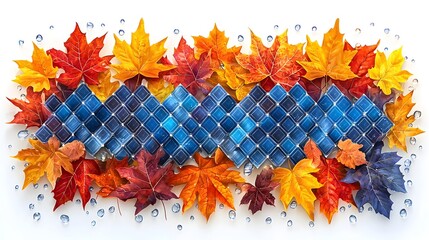 Poster - leaves transforming into solar panels a symbolic of nature and technology converging for a sustainab