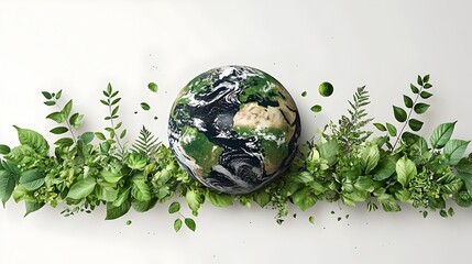 Poster - depicting the expanding green continents and sustainable growth across the global earth sphere showcasing the concept of environmental protection and eco friendly initiatives for a better future