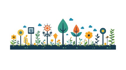 Poster - seed transforming into renewable energy network on white background sustainable growth and clean pow