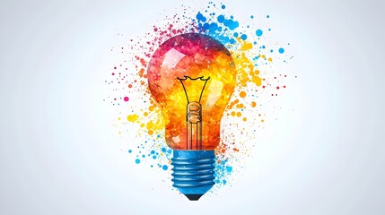 Poster - DNA Strand Transforming into Lightbulb   Creative Evolution Concept Represented in Flat Design with White Background  Symbolizing Innovation Invention and the Potential for Scientific Discovery