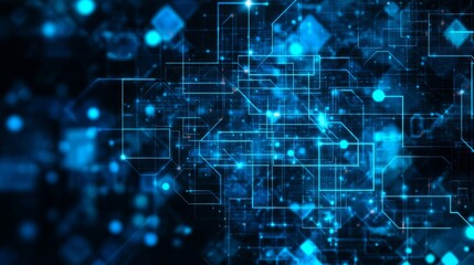 Poster - Abstract Technology Background with Glowing Textures