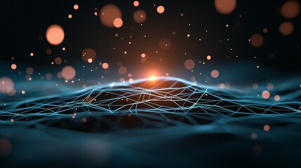 Poster - Abstract Dark Background with Flowing Light Effects