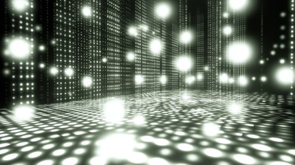 Poster - High Contrast Digital Grid Background for Technology Use
