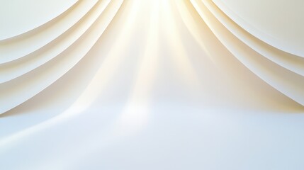 A white curtain with a white background