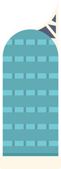 Poster - modern office building skyscraper facade with antenna on top, business center exterior or downtown l