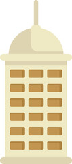 Poster - modern city building with round roof, windows, and a tall structure