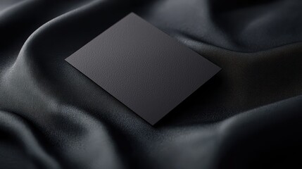 Wall Mural - Elegant black card on textured fabric background